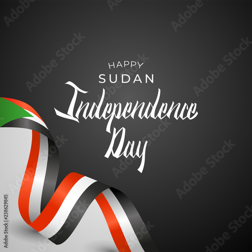 Republic of the Sudan Independence Day Vector Template Design Illustration photo
