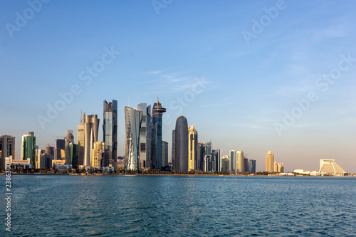 Doha sunset city skyline