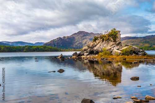 The Colleen Bawn Rock, Muckross Lake, Killarney National Park, County Kerry, Ireland.