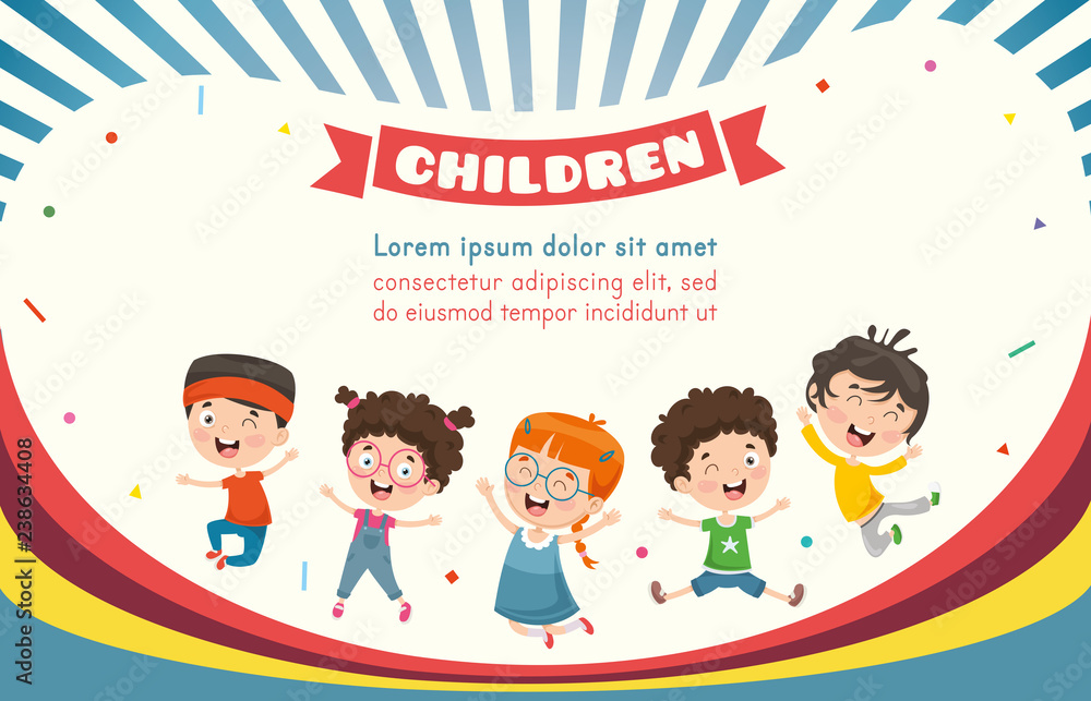 Vector Illustration Of Happy Children Vector Illustration Of Happy Children