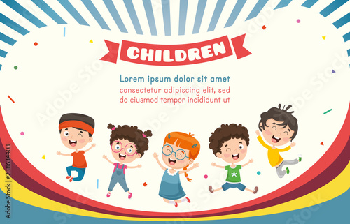 Vector Illustration Of Happy Children