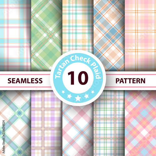 Classic tartan, Merry Christmas seamless patterns