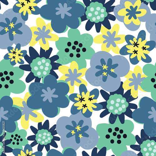Vector seamless pattern background Flower seamless pattern. daisies background