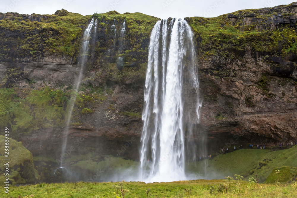 Seljalandsfoss view from far, ring road, Iceland Seljalandsfoss view from far, ring road, Iceland