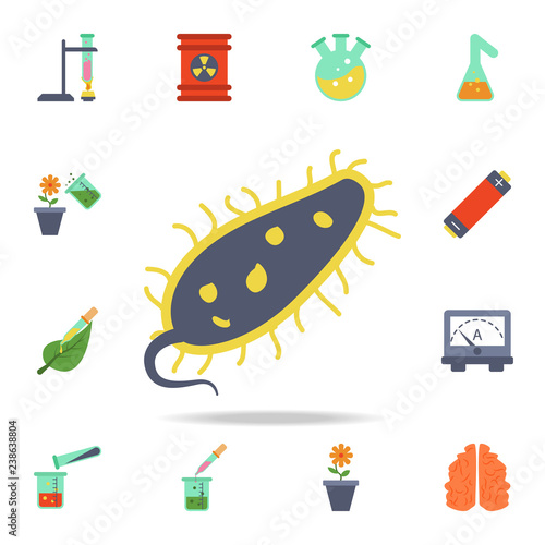 colored bacterium icon. Detailed set of colored science icons. Premium graphic design. One of the collection icons for websites, web design, mobile app