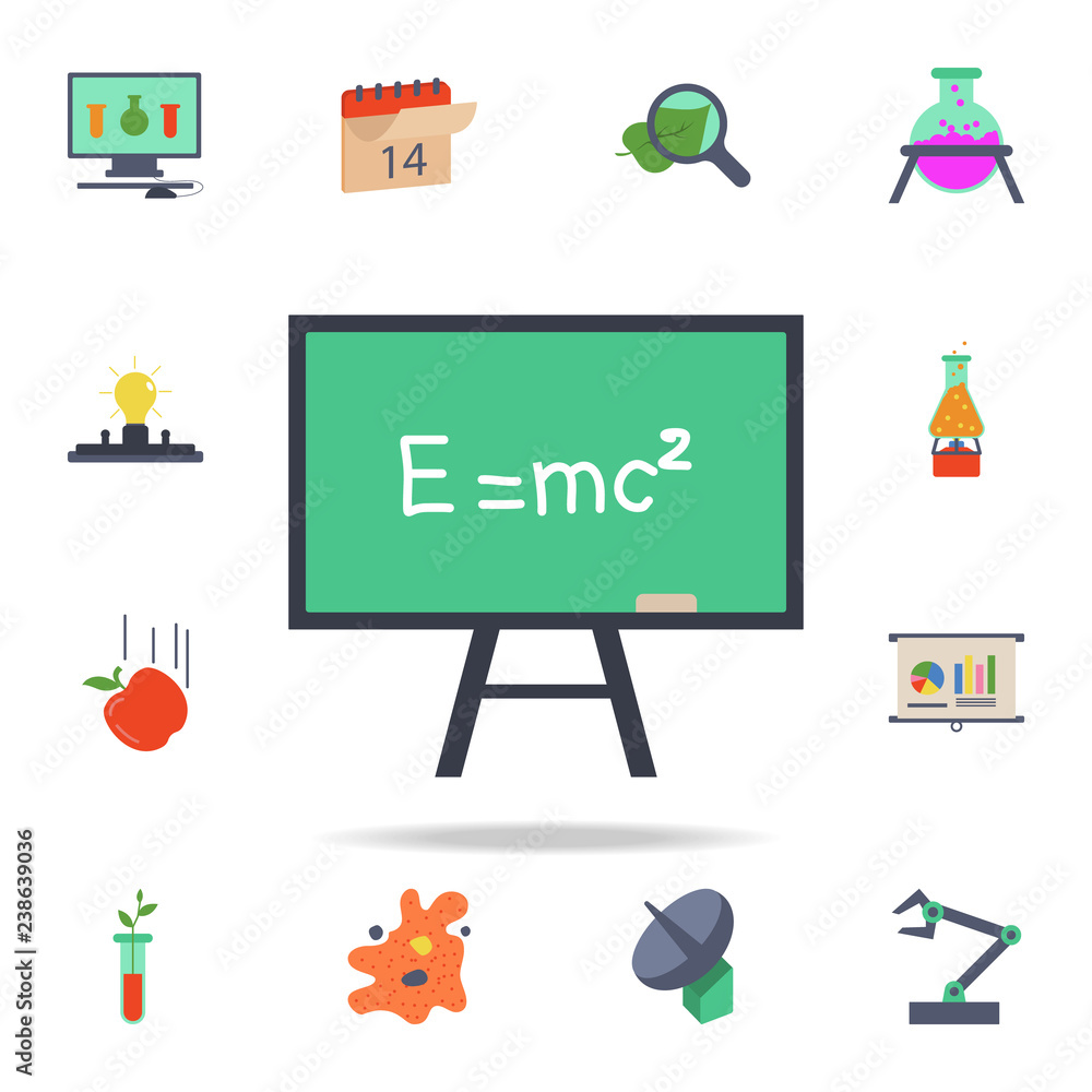 colored formula on the board icon. Detailed set of colored science icons. Premium graphic design. One of the collection icons for websites, web design, mobile app