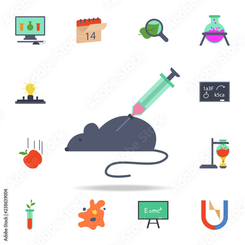 colored experience on a laboratory mouse icon. Detailed set of colored science icons. Premium graphic design. One of the collection icons for websites, web design, mobile app