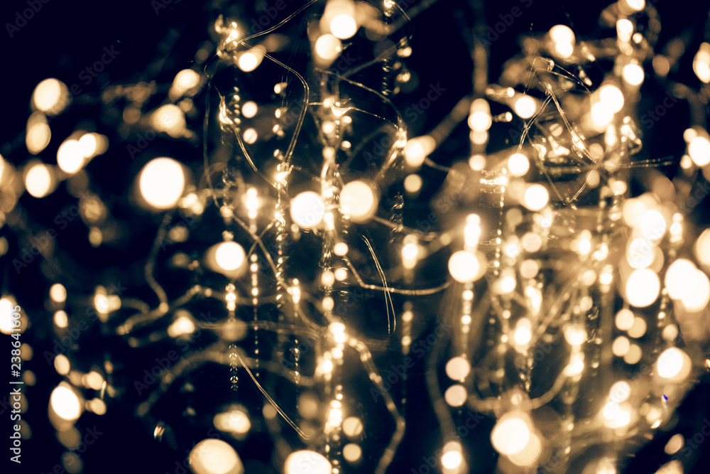 abstract christmas background with bokeh lights
