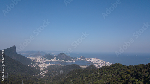 Aerial view of city drone and buildings