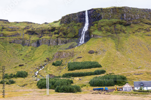 Nice waterfall on Snaefellsnes peninsula, Iceland photo