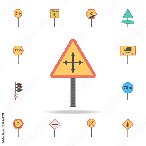 Severe weather colored icon. Detailed set of color road sign icons. Premium graphic design. One of the collection icons for websites, web design, mobile app
