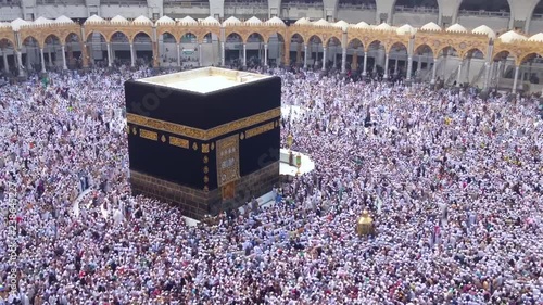 kaaba tawaf and preperation before salah timelapse photo