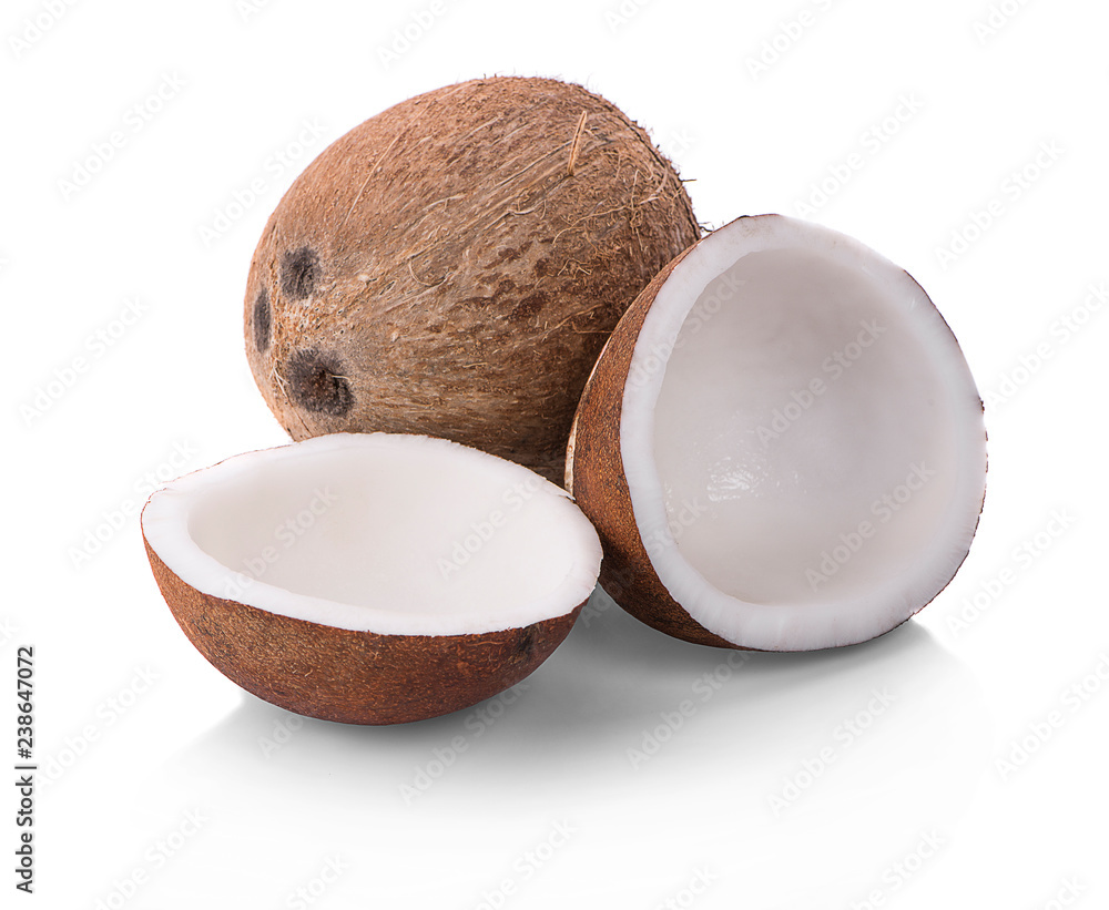 Coconut milk on a white background Coconut milk on a white background