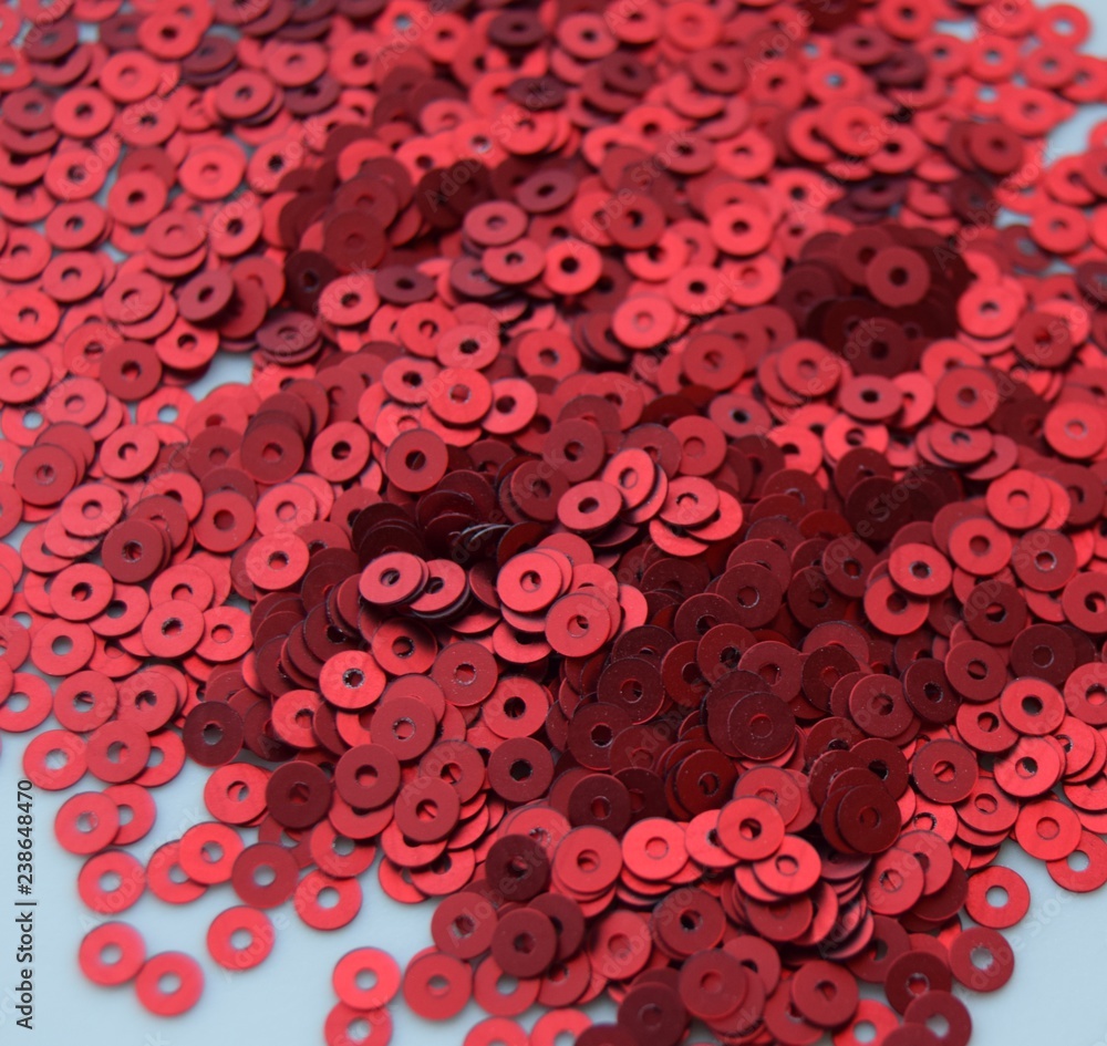 Italian Sequins 3 mm for embroidery Rosso 466W. Round sequins for tambour, sequins for luneville. Red round sequins. Round Paillettes