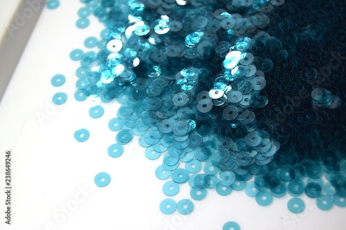Blue transparent round sequins for embroidery on clothes