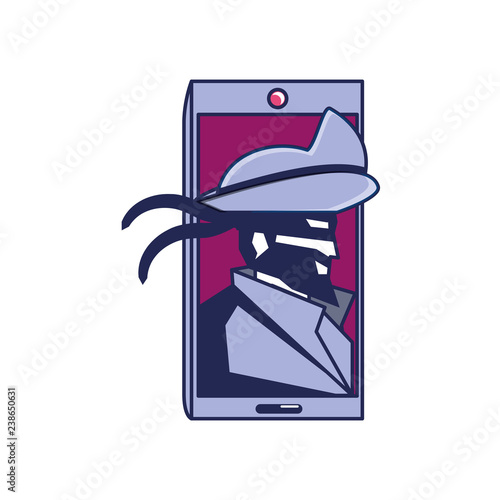 cybernetic pirate with smartphone device