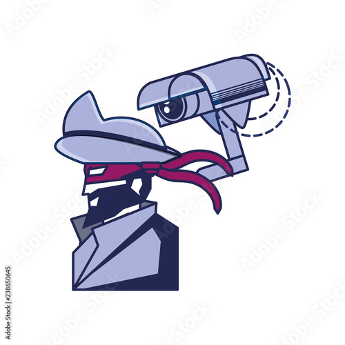 cybernetic pirate with cctv camera