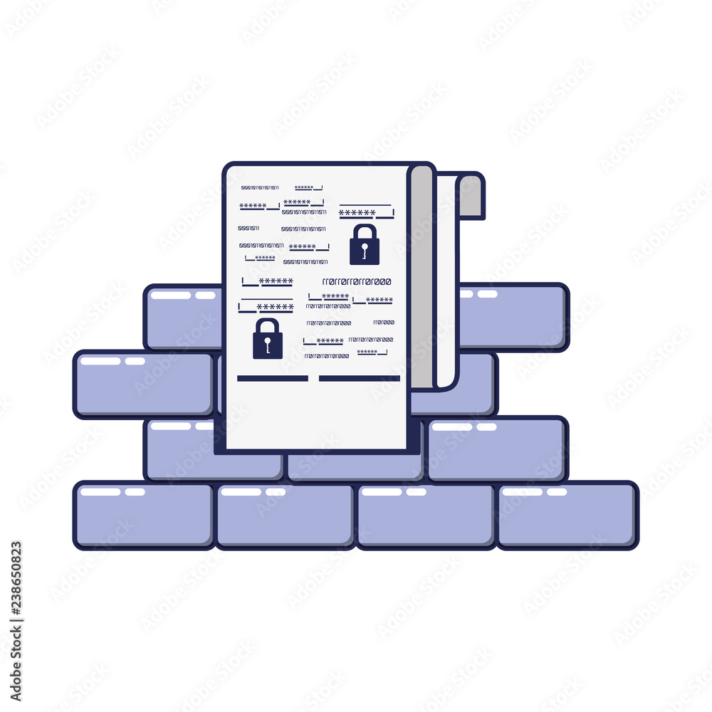 cyber security wall with documents cyber security wall with documents