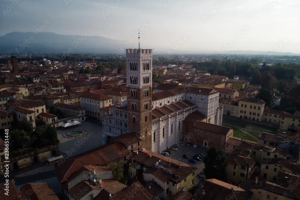 The town of Lucca in Tuscany Italy