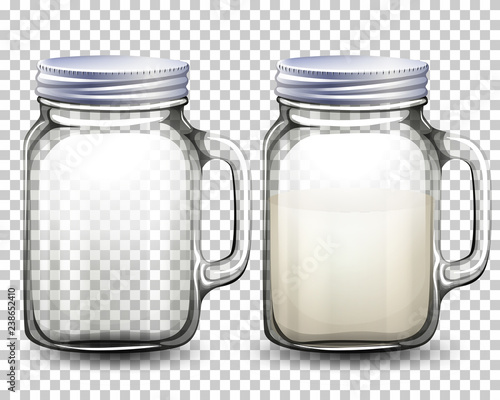 Set of glass jars