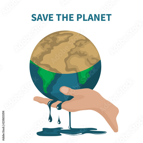 Vector of saving the planet about global warming