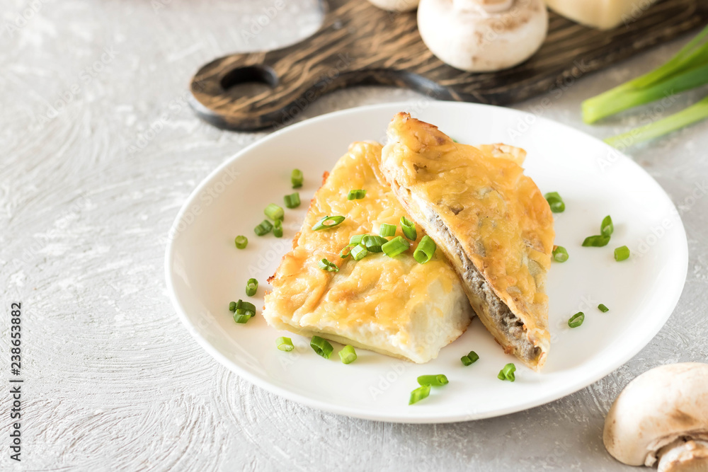 Béchamel baked pancakes stuffed with mushrooms Béchamel baked pancakes stuffed with mushrooms