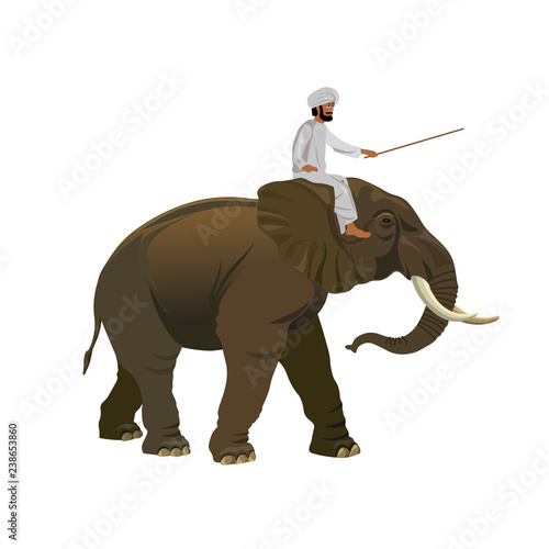 Man riding an elephant