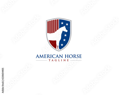 american flag stripes and star with horse or equine on crest or shield Free Download american flag stripes and star with horse or equine on crest or shield - GFXLoad