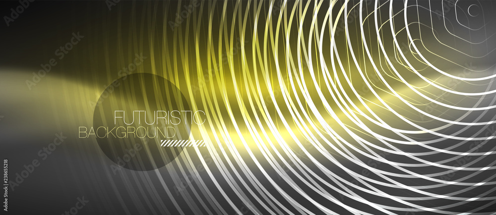 Black and glowing color lines neon design, magin techno template background Black and glowing color lines neon design, magin techno template background