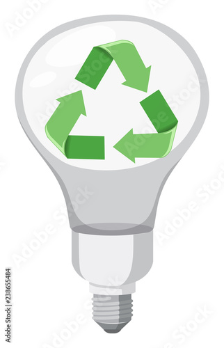 Green recycle symbol led light