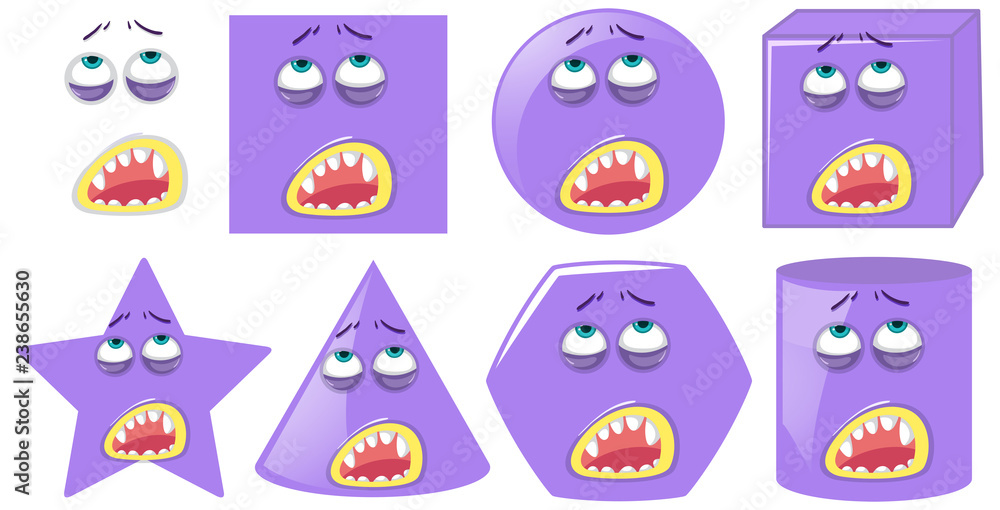 Set of monster face expression Set of monster face expression