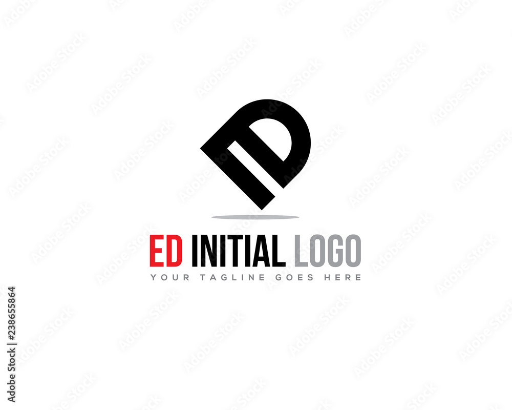 Obraz premium Letter E D initial logo 