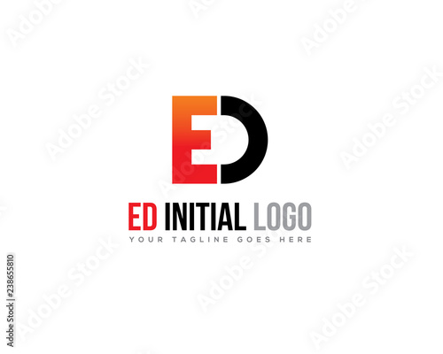 Letter E D initial logo 