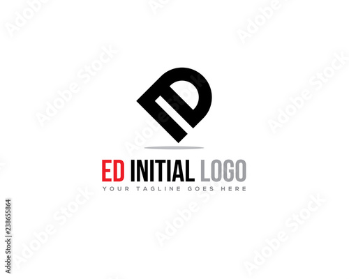 Letter E D initial logo 