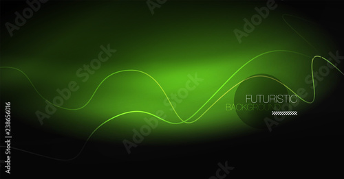 Neon lines wave background. Abstract composition