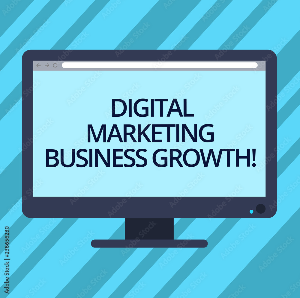 Text sign showing Digital Marketing Business Growth. Conceptual photo Social media promotion content analysisagement Blank Computer Desktop Monitor Color Screen Mounted with Progress Bar Text sign showing Digital Marketing Business Growth. Conceptual photo Social media promotion content analysisagement Blank Computer Desktop Monitor Color Screen Mounted with Progress Bar