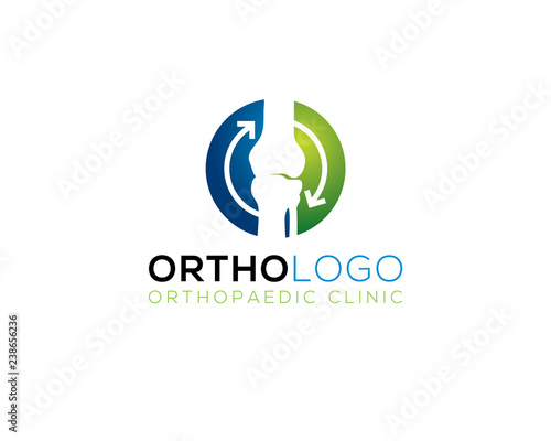orthopedic human bone joint treatment diagnostic logo