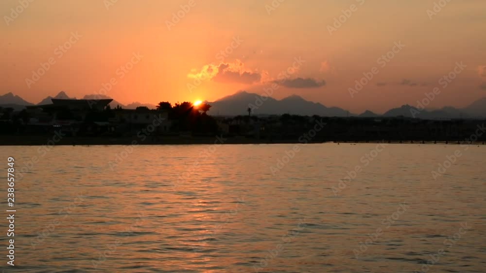 sunset in Hurghada beach on red sea sunset in Hurghada beach on red sea