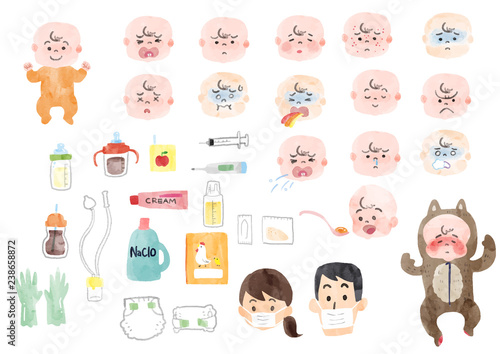 病気の赤ちゃんと赤ちゃん用品のイラスト Stock Vector Adobe Stock 病気の赤ちゃんと赤ちゃん用品のイラスト Stock Vector Adobe Stock