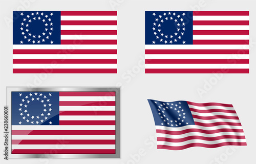 Flag of the US 35 Stars Version 2