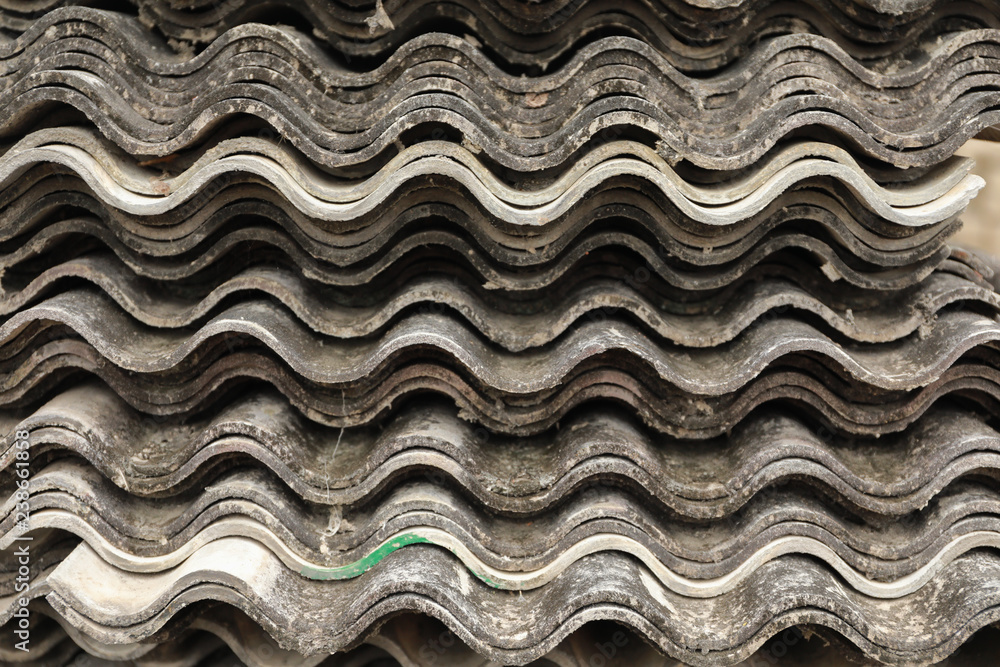 Old used of tile roof after construction Old used of tile roof after construction