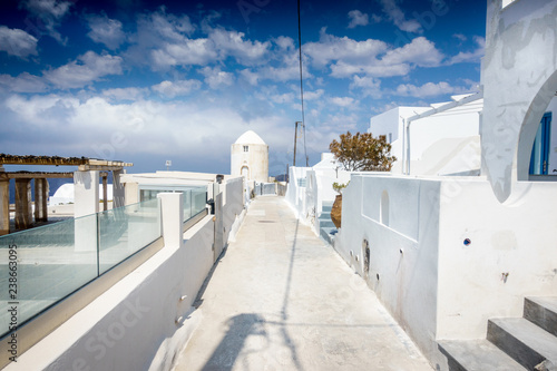 Classical white architecture of Oia town; Santorini island; Greece