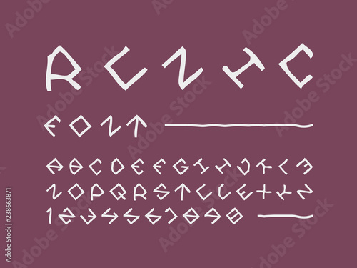 Runic font. Vector alphabet 