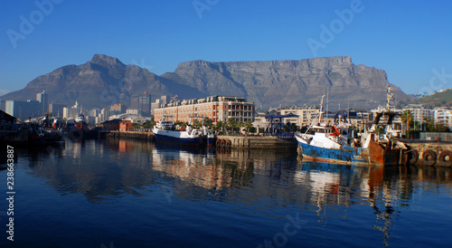 Victoria & Alfred (V&A) Waterfront in Cape Town is situated on the Atlantic shore, Table Bay Harbour, the City of Cape Town and Table Mountain.