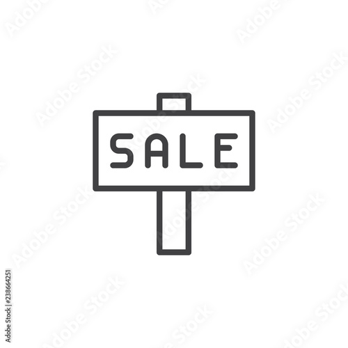 Home selling outline icon. linear style sign for mobile concept and web design. Property house Sale simple line vector icon. Symbol, logo illustration. Pixel perfect vector graphics