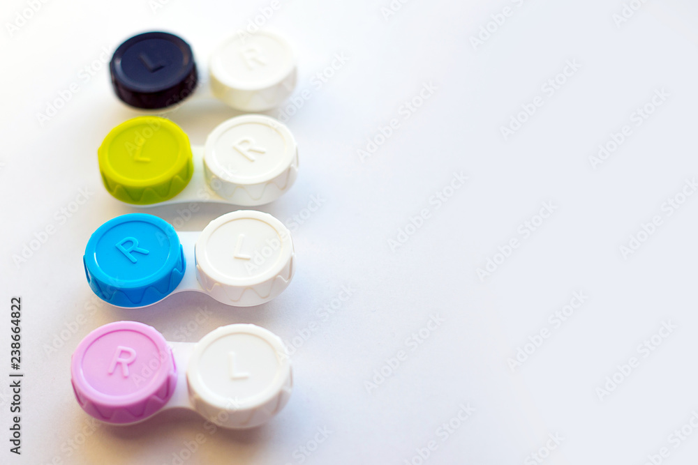 Contact lens in a case on white background Contact lens in a case on white background