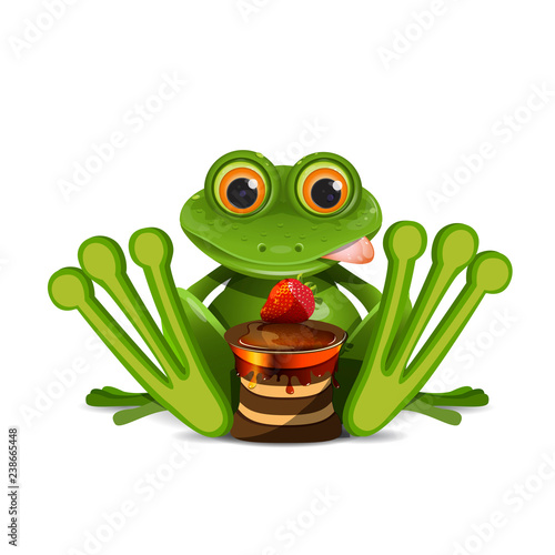 Stock Illustration Frog with Cake