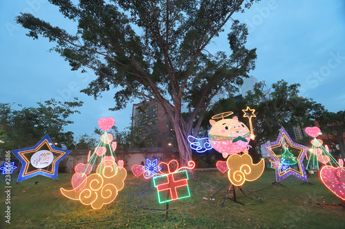 a year of christmas lighting at shatin photo