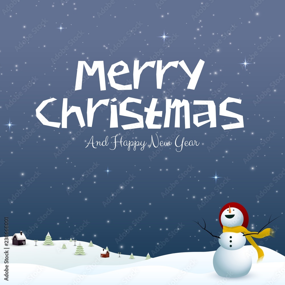 Happy new year merry christmas 2019 and snowman Happy new year merry christmas 2019 and snowman