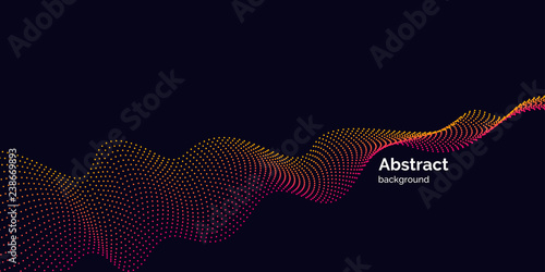 Vector abstract background with a colored dynamic lines, and particles.